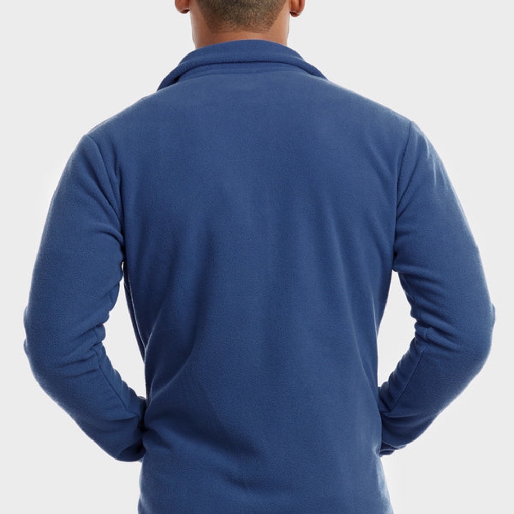 Knocker Men's Polar Fleece Full Zip Sweater PF2000 Denim - Picture 3 of 4